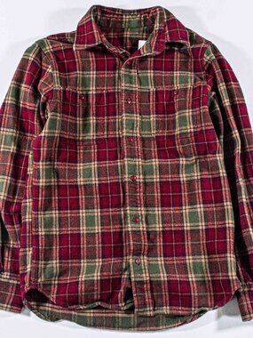 Schott NYC Plaid Flannel Shirt Small Heavyweight Cotton Outdoor Workwear